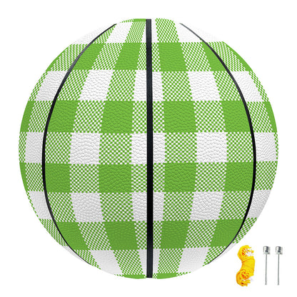 Pear Green And White Gingham Print Basketball
