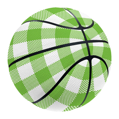 Pear Green And White Gingham Print Basketball