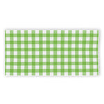 Pear Green And White Gingham Print Beach Towel