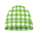 Pear Green And White Gingham Print Beanie