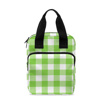 Pear Green And White Gingham Print Bible Tote Bag