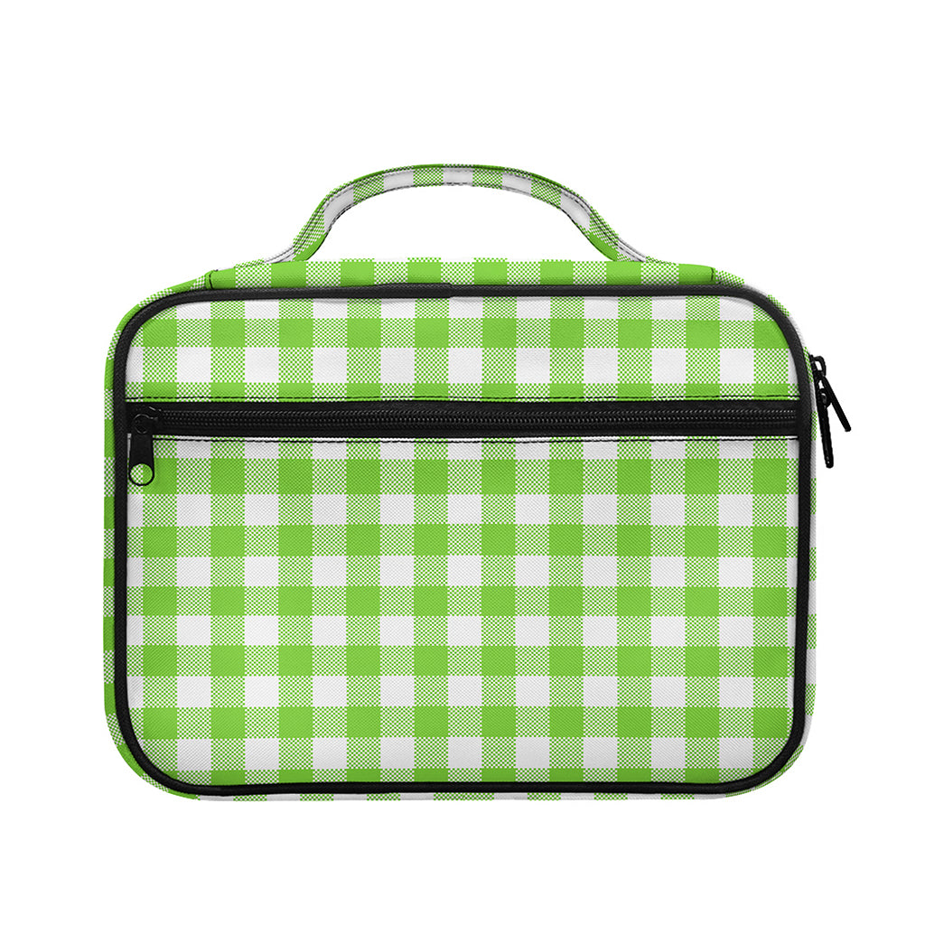 Pear Green And White Gingham Print Briefcase Bible Bag
