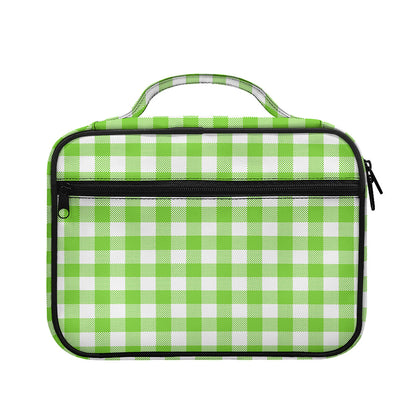 Pear Green And White Gingham Print Briefcase Bible Bag