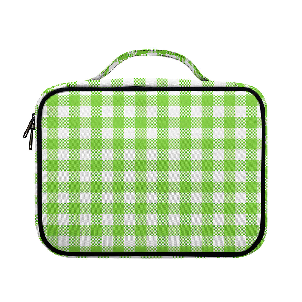 Pear Green And White Gingham Print Briefcase Bible Bag