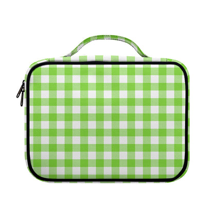 Pear Green And White Gingham Print Briefcase Bible Bag