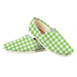 Pear Green And White Gingham Print Casual Shoes