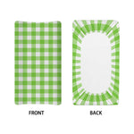 Pear Green And White Gingham Print Changing Pad Cover