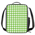 Pear Green And White Gingham Print Crossbody Lunch Bag