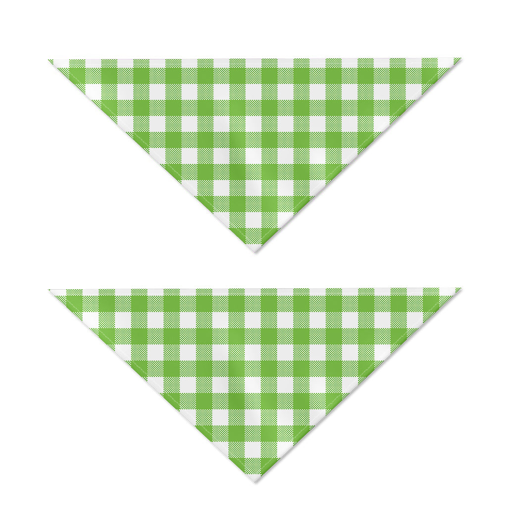 Pear Green And White Gingham Print Dog Bandana