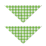 Pear Green And White Gingham Print Dog Bandana
