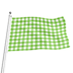 Pear Green And White Gingham Print Flag