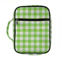 Pear Green And White Gingham Print Front Pocket Bible Bag