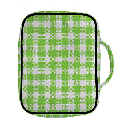 Pear Green And White Gingham Print Front Pocket Bible Bag