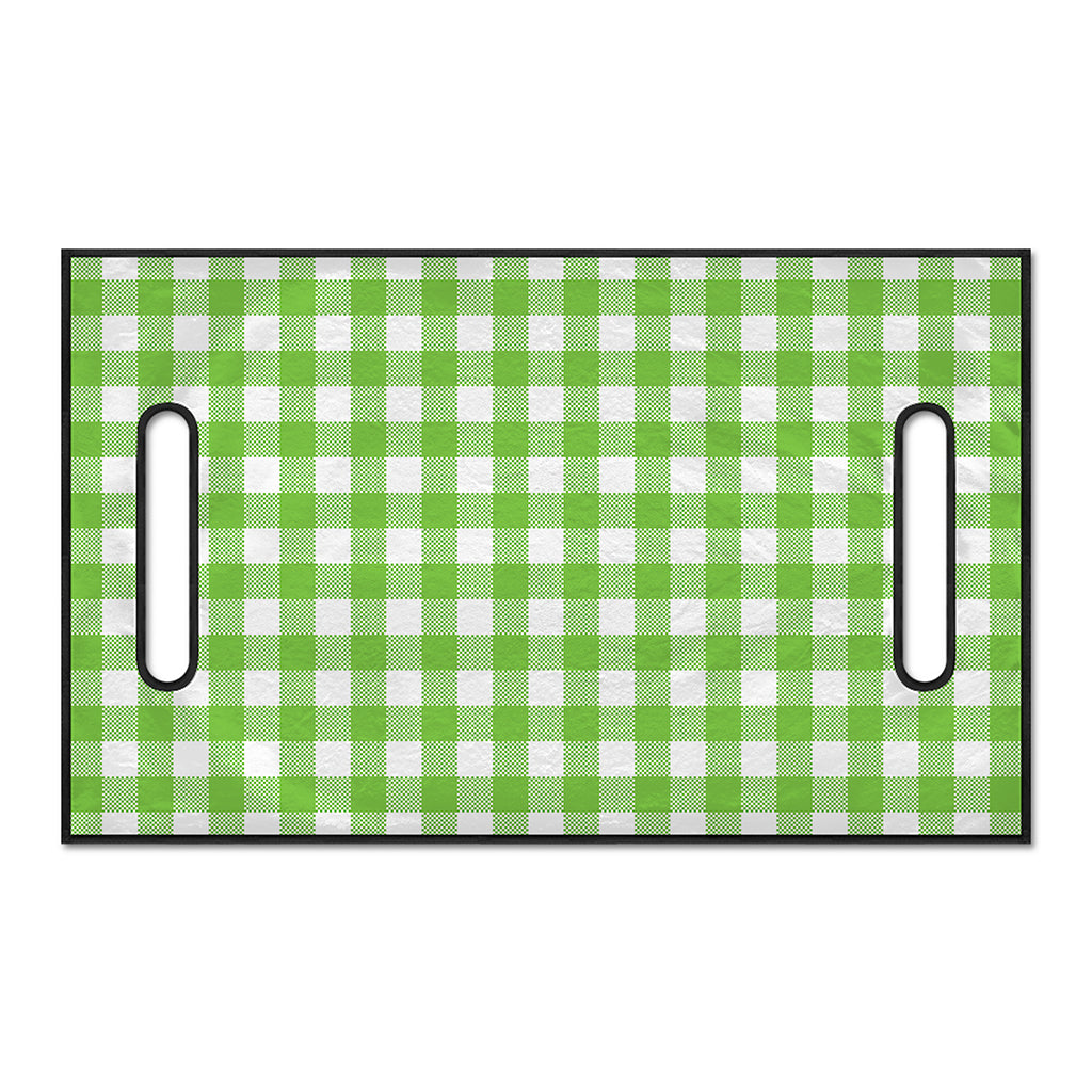 Pear Green And White Gingham Print Golf Cart Seat Cover