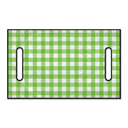 Pear Green And White Gingham Print Golf Cart Seat Cover