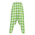 Pear Green And White Gingham Print Hammer Pants
