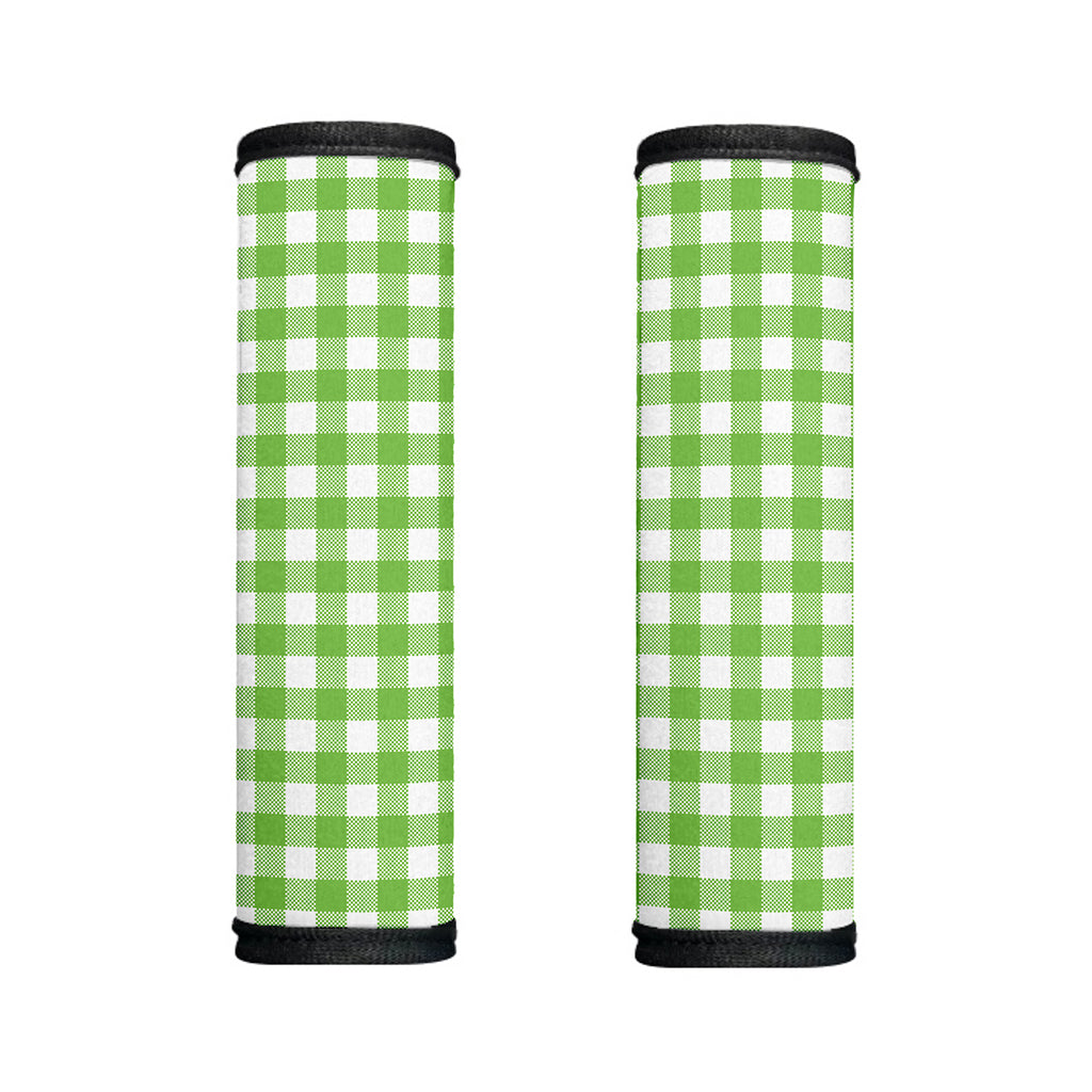 Pear Green And White Gingham Print Handle Covers