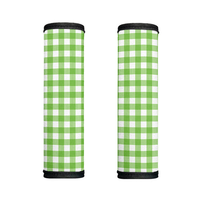 Pear Green And White Gingham Print Handle Covers