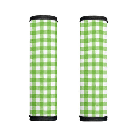 Pear Green And White Gingham Print Handle Covers