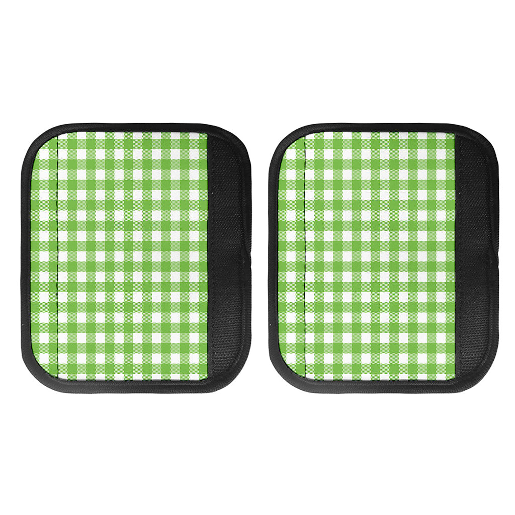 Pear Green And White Gingham Print Handle Covers