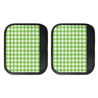 Pear Green And White Gingham Print Handle Covers