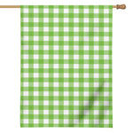 Pear Green And White Gingham Print House Flag