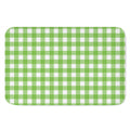 Pear Green And White Gingham Print Indoor Door Mat