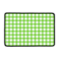 Pear Green And White Gingham Print Kitchen Mat
