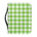 Pear Green And White Gingham Print Leather Bible Cover