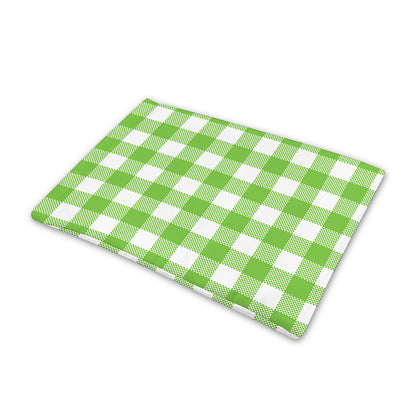 Pear Green And White Gingham Print Pet Cooling Mat Cover