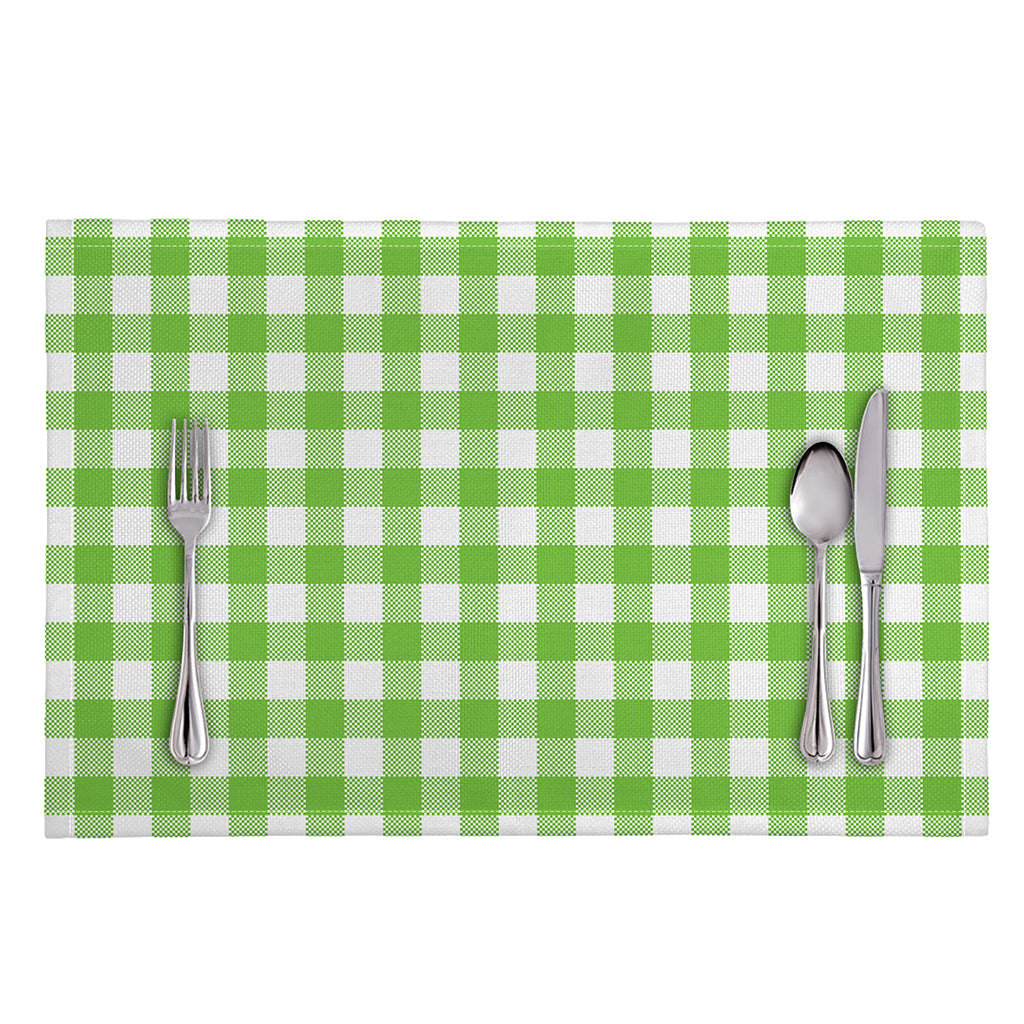 Pear Green And White Gingham Print Placemat
