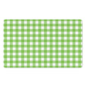 Pear Green And White Gingham Print Polyester Doormat