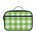 Pear Green And White Gingham Print Portable Lunch Bag