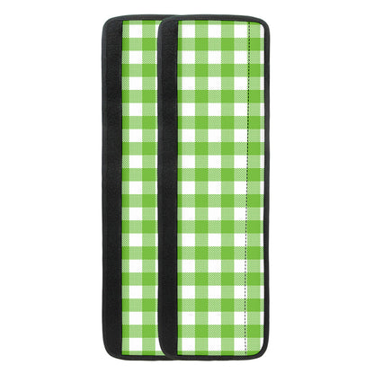 Pear Green And White Gingham Print Refrigerator Handle Covers