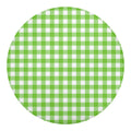Pear Green And White Gingham Print Round Blanket
