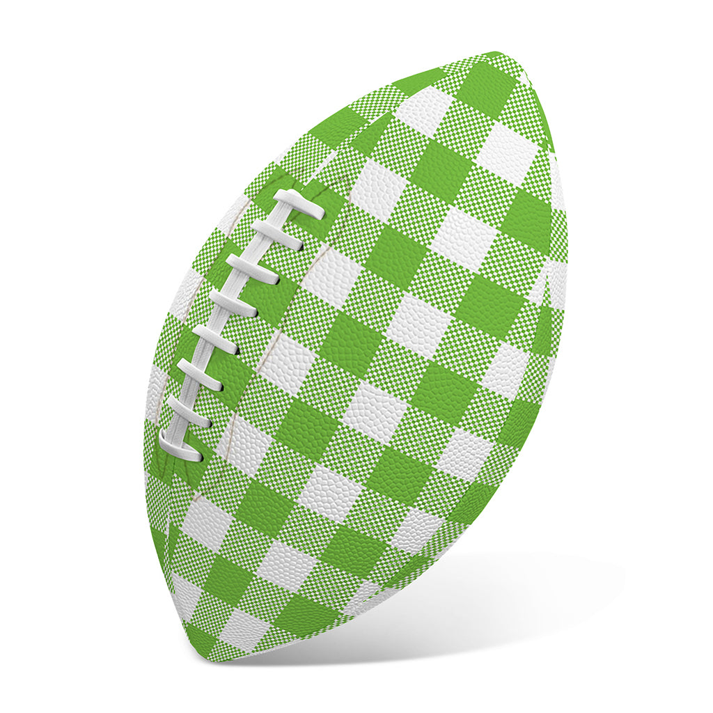 Pear Green And White Gingham Print Rugby Ball
