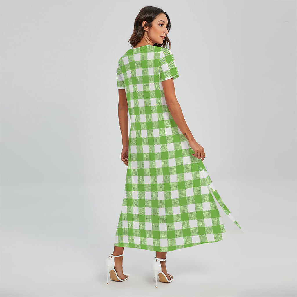 slim fit dress slacks Kevan Jon Emilia pleat knee dress in pear green – Deja Elite Boutique main image 0