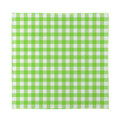 Pear Green And White Gingham Print Silk Bandana
