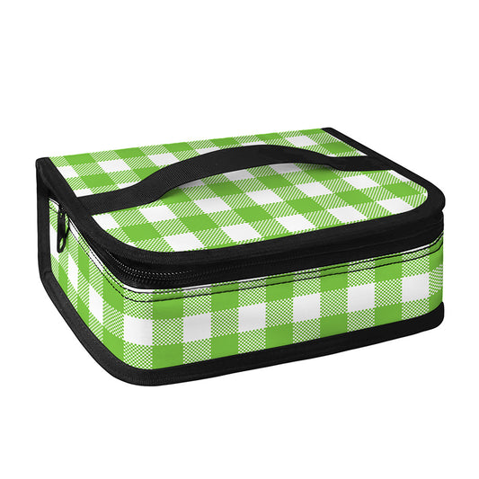Pear Green And White Gingham Print Small Lunch Bag
