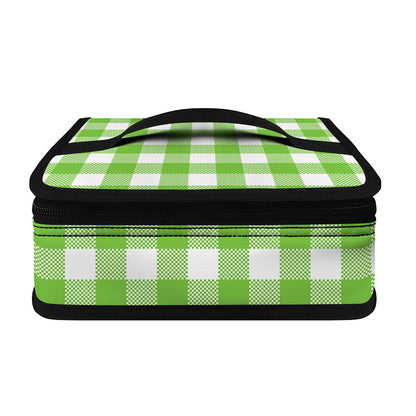 Pear Green And White Gingham Print Small Lunch Bag