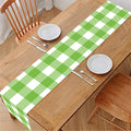 Pear Green And White Gingham Print Table Runner