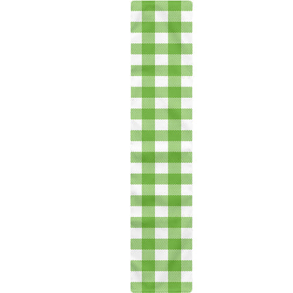 Pear Green And White Gingham Print Table Runner