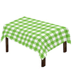 Pear Green And White Gingham Print Tablecloth