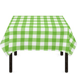 Pear Green And White Gingham Print Tablecloth