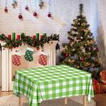 Pear Green And White Gingham Print Tablecloth