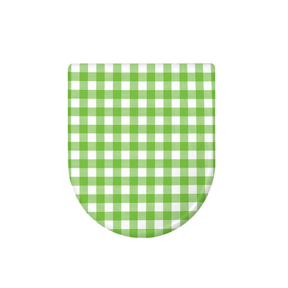 Pear Green And White Gingham Print Toilet Lid Cover