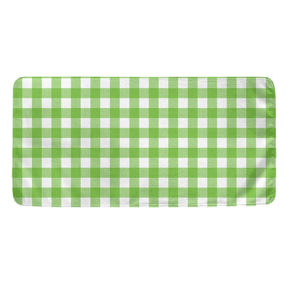 Pear Green And White Gingham Print Towel