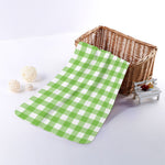 Pear Green And White Gingham Print Towel