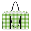 Pear Green And White Gingham Print Utility Tote Bag