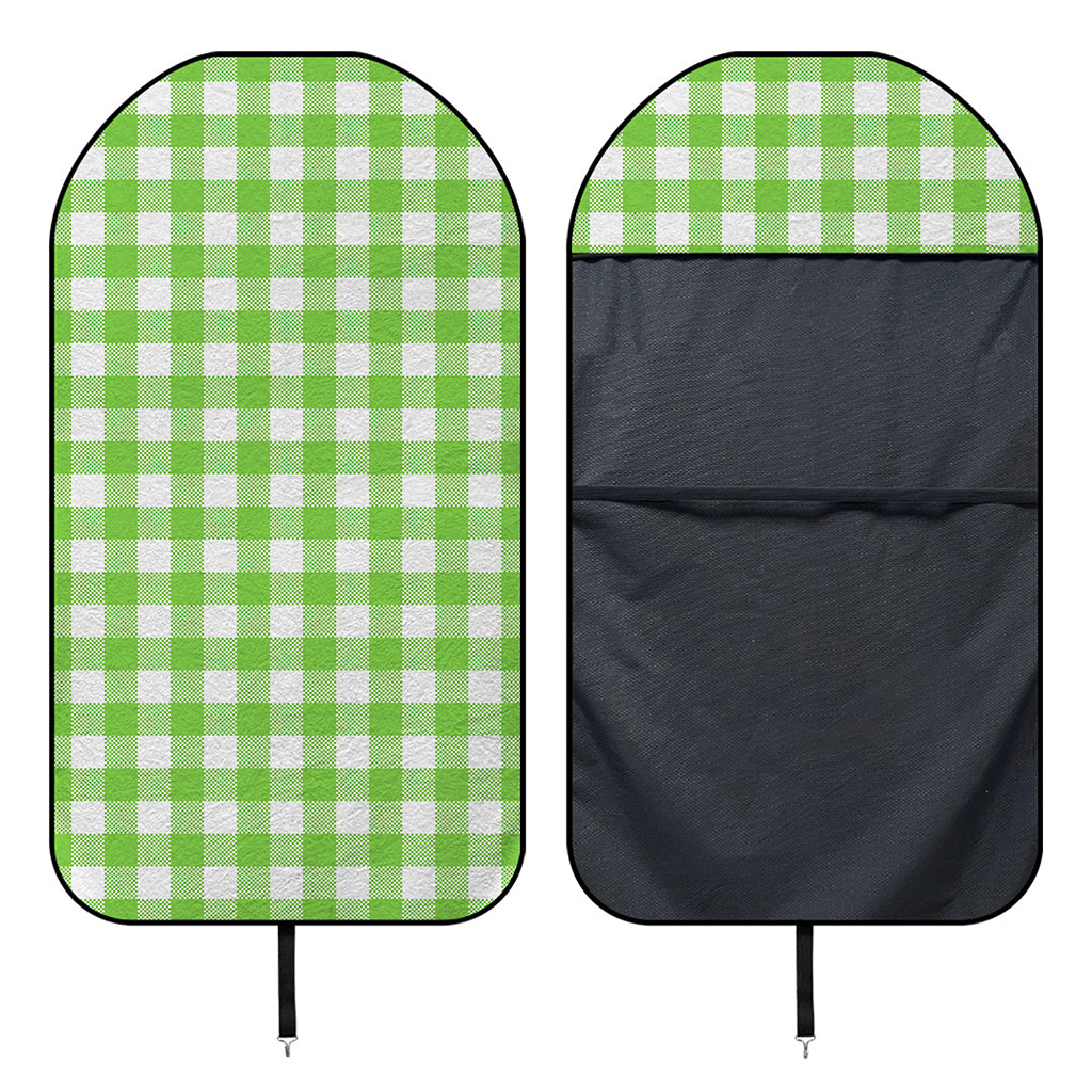 Pear Green And White Gingham Print Waterproof Car Seat Cover